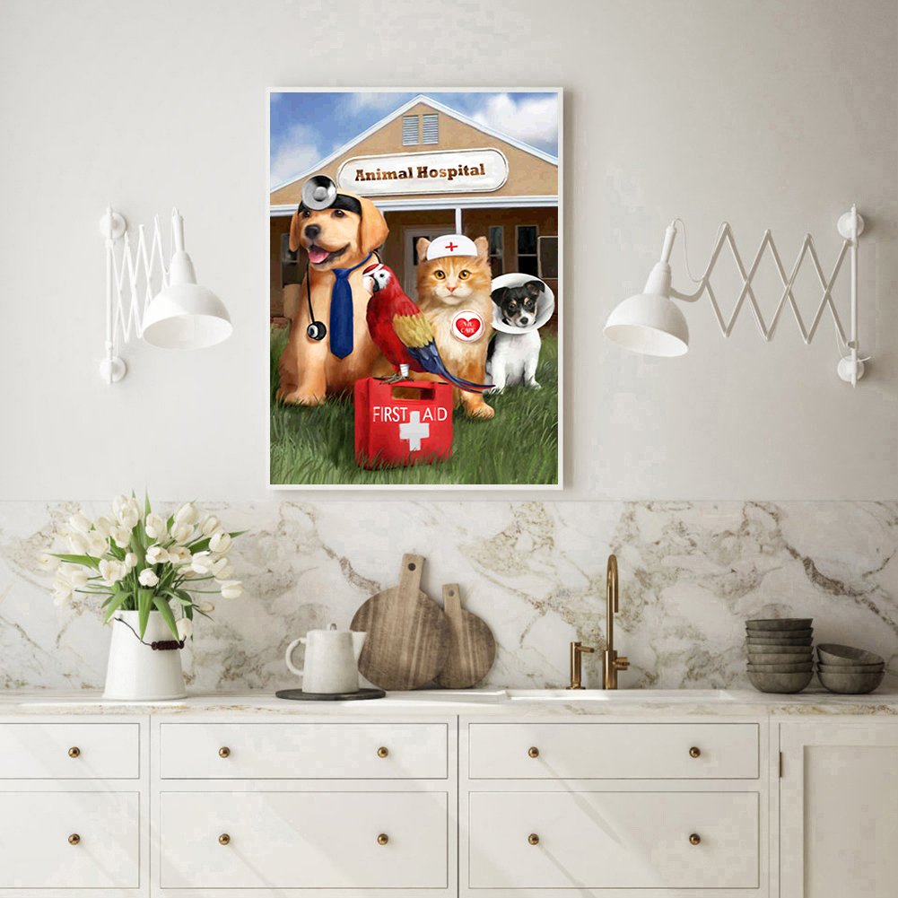 Diamond Painting - Full Round -  Happy Dogs