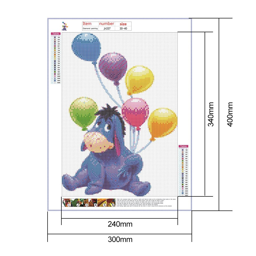 Diamond Painting - Full Round - Balloon Donkey Animal