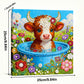 DIY Pearl Painting With Frame - Handmade Self-Adhesive Pearls - Cow (25*25cm)