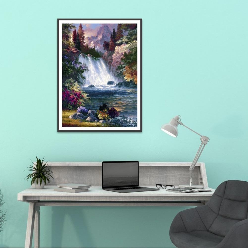 Diamond Painting - Full Round - Fantasy Waterfall Forest