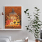 Oil Paint By Numbers Pumpkin Lamp Hand Painted Canvas Picture