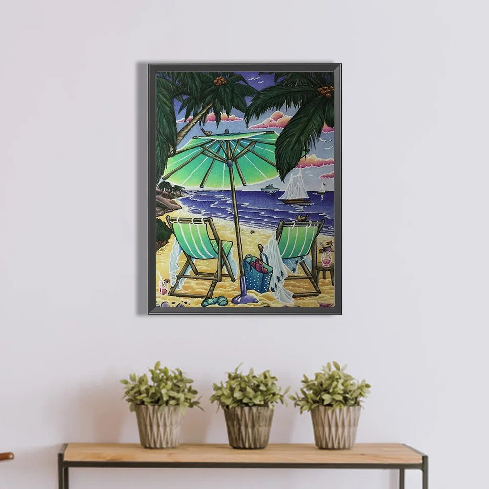 beach chair diamond painting art