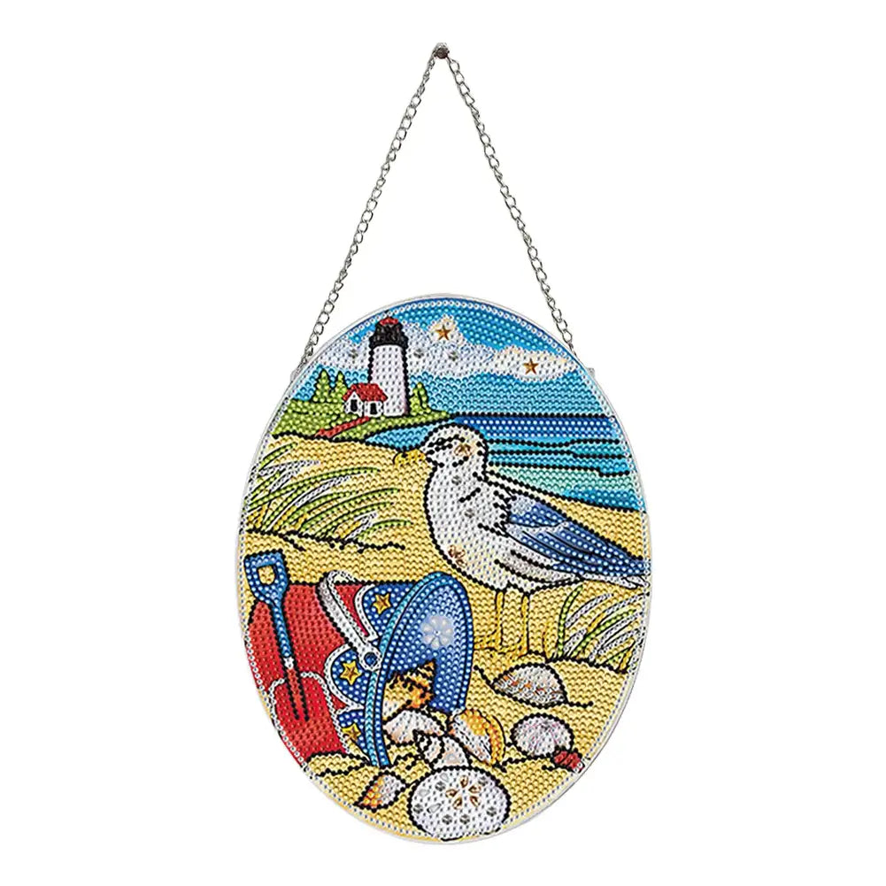DIY Diamond Painting Vintage Hanging Ornament - Beach