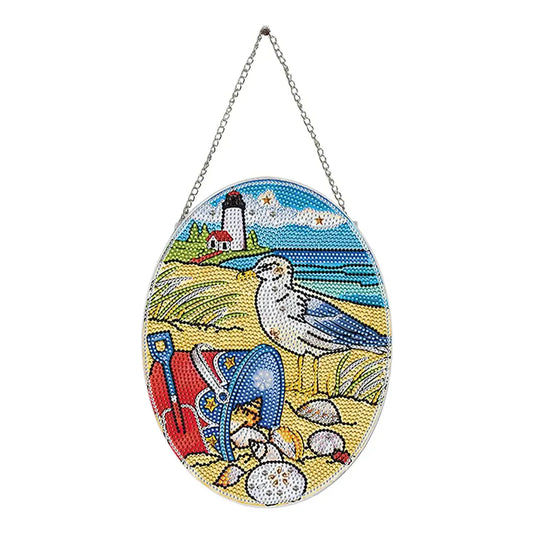 DIY Diamond Painting Vintage Hanging Ornament - Beach