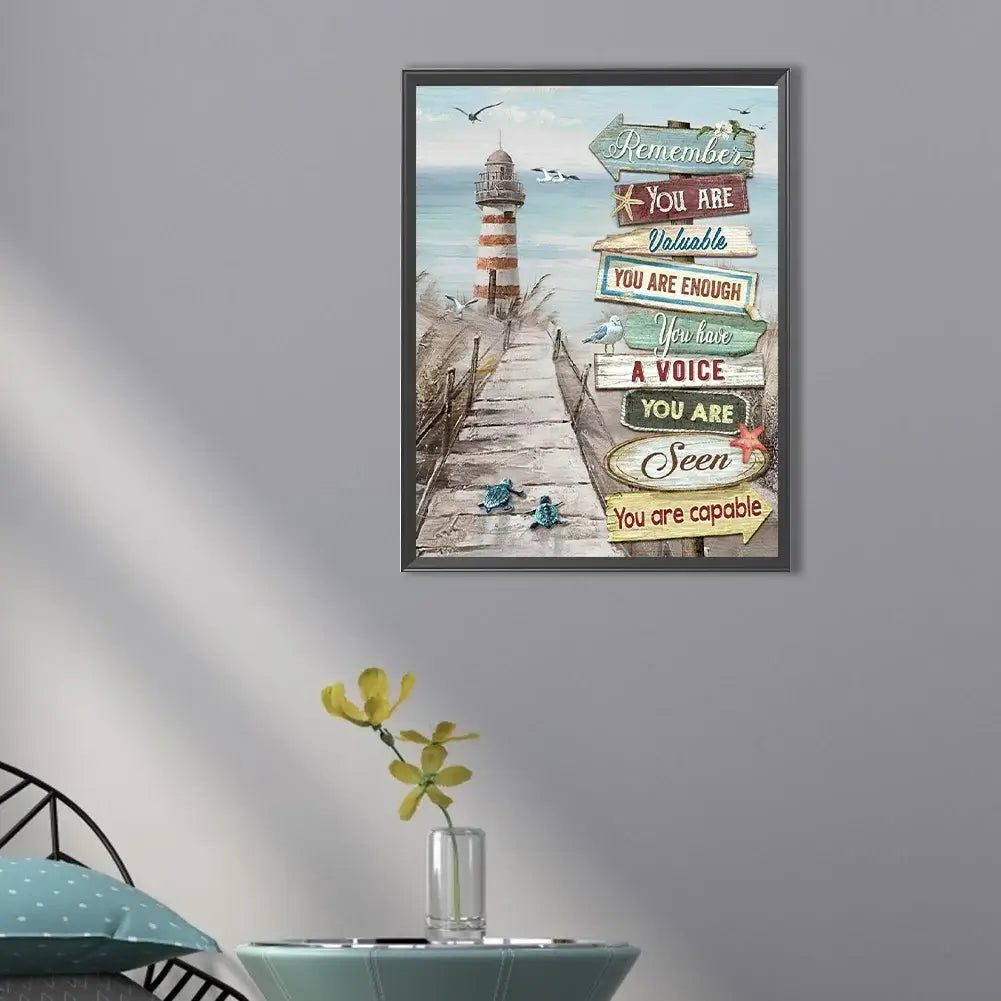 beach sign diamond art