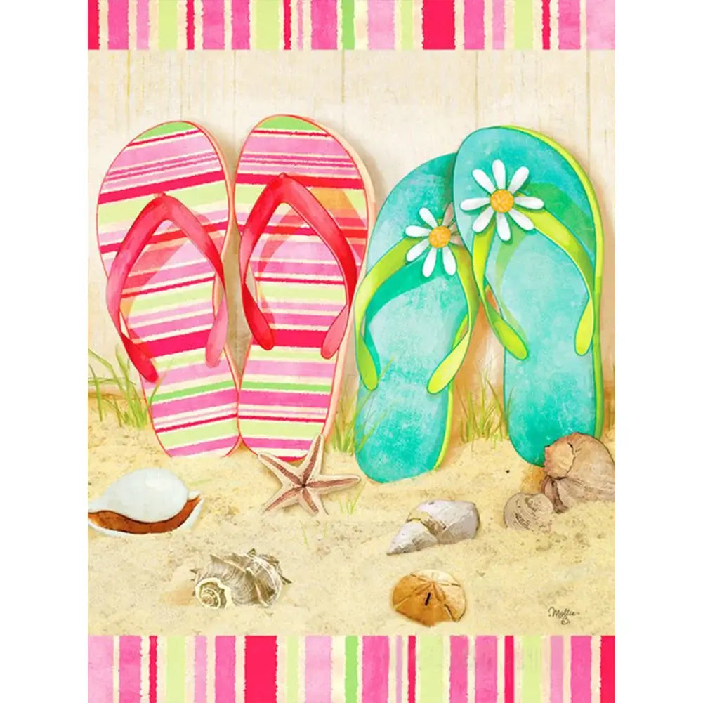 Diamond painting - Full Round / Square - Beach Slipper D
