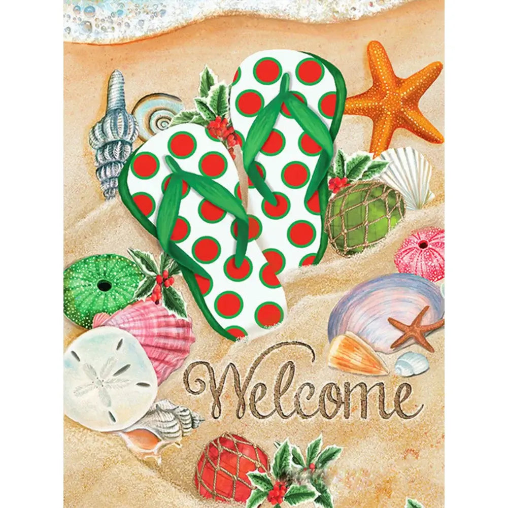 beach slipper welcome diamond painting kit