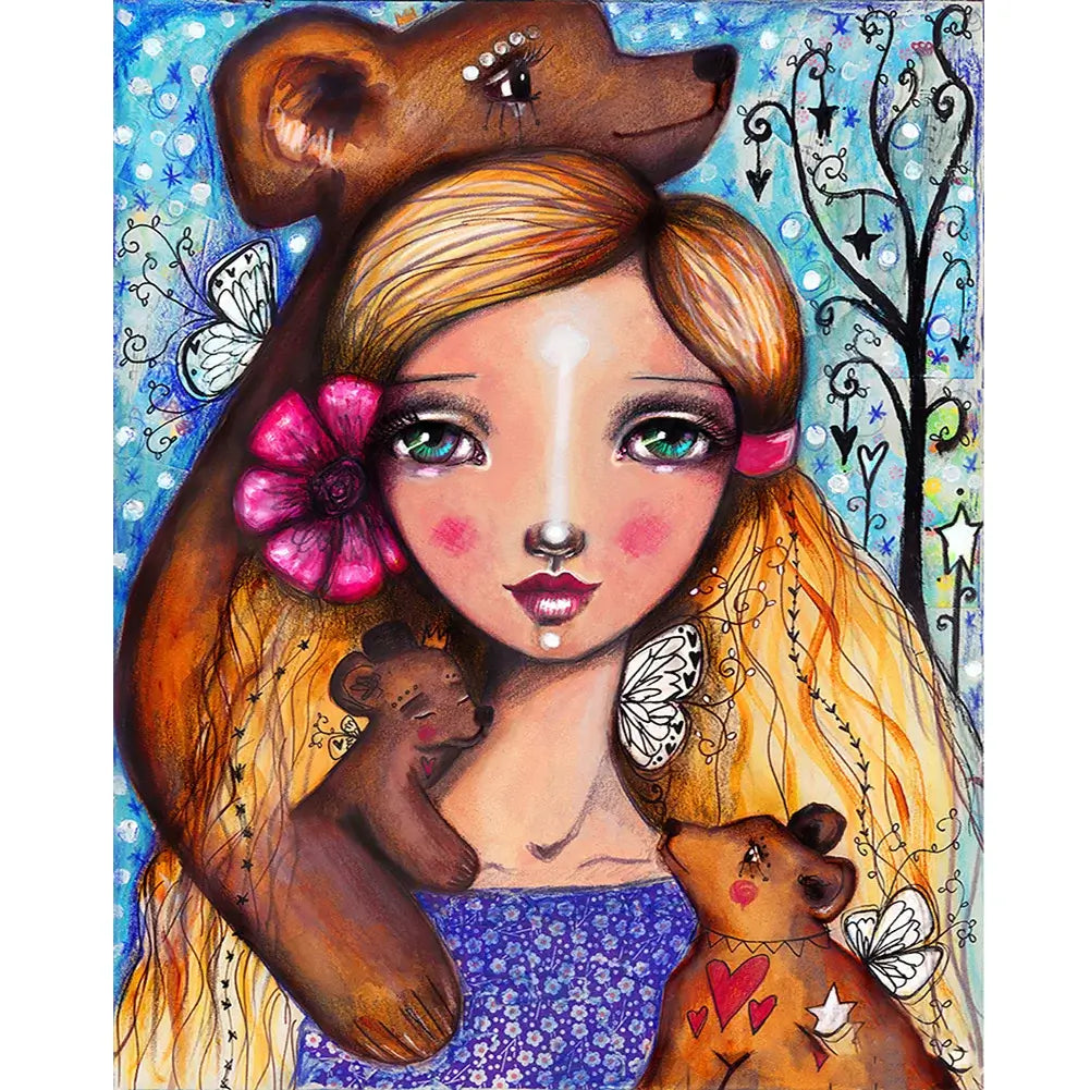 5D DIY Diamond Painting - Full Round / Square - Abstract Girl B