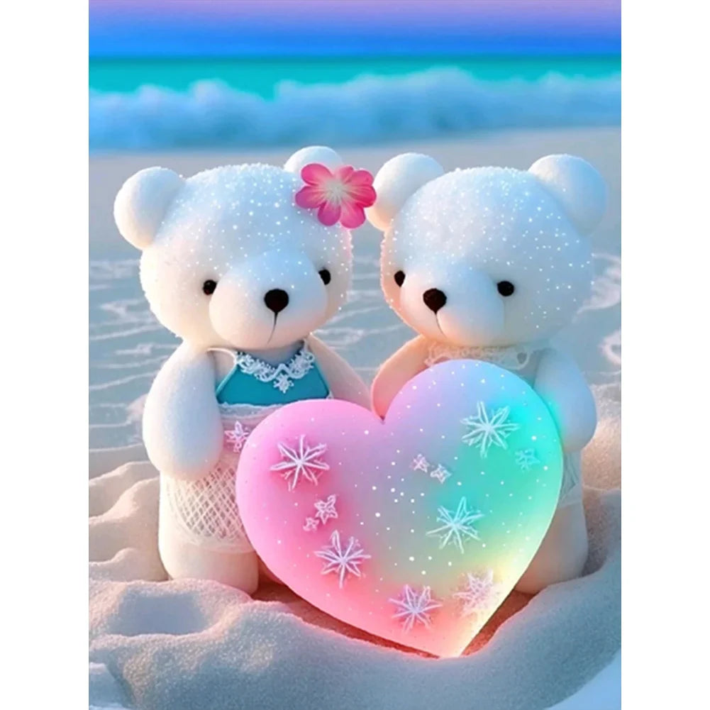 Diamond Painting - Full Round / Square - Bear Couple