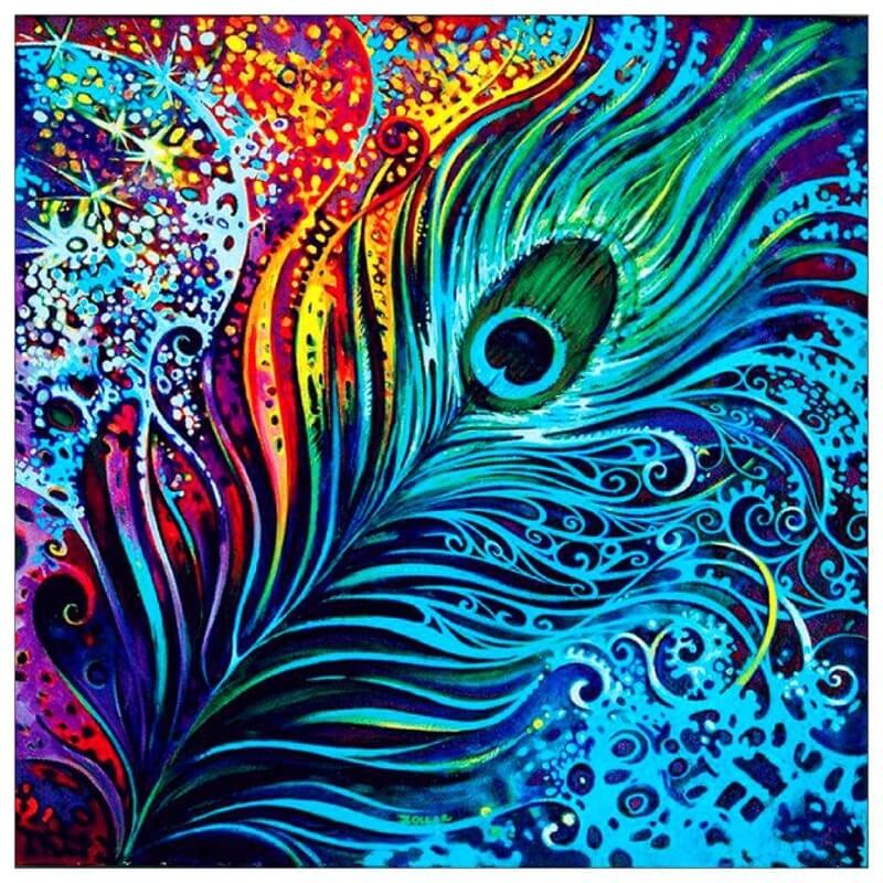 beautiful peacock feather diamond painting kit