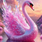 DIY Animal Diamond Painting Kit - Full Round / Square - Beautiful Pink Swan