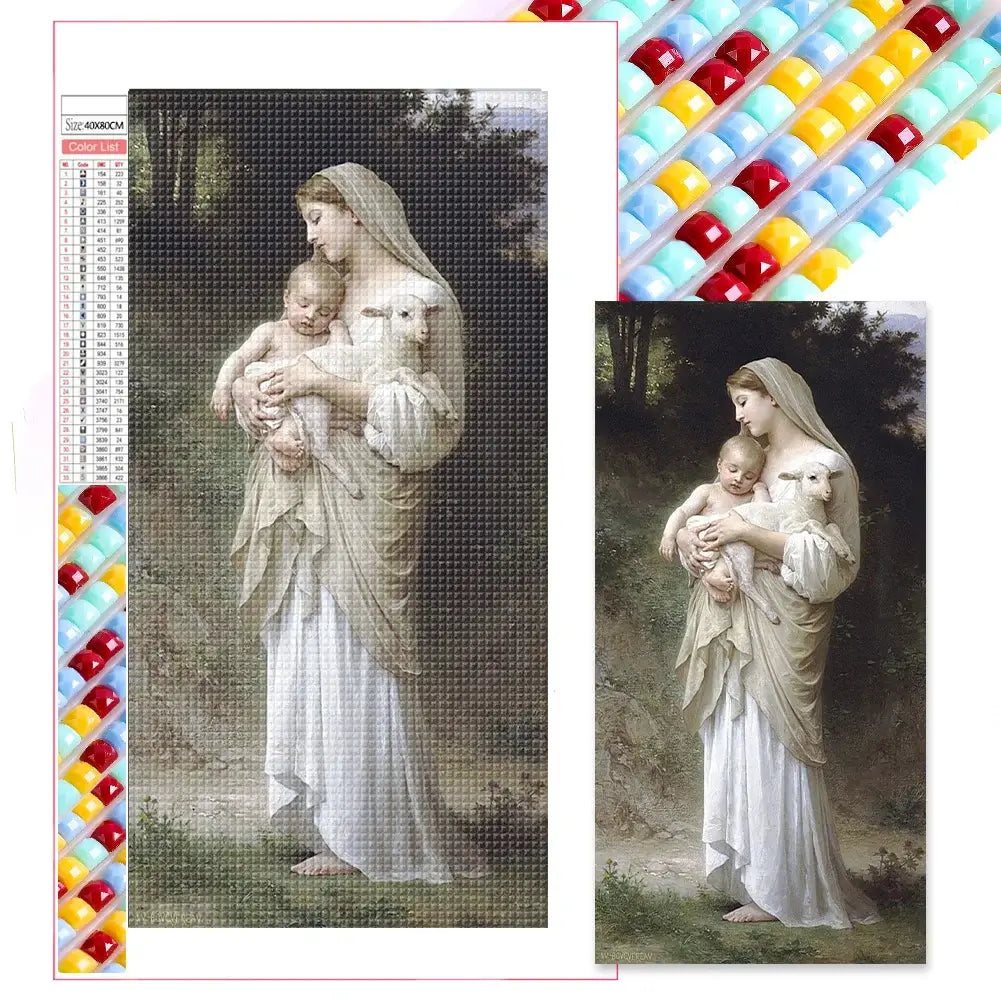 White Diamond Painting - Full Square - Maria Kid Lamb