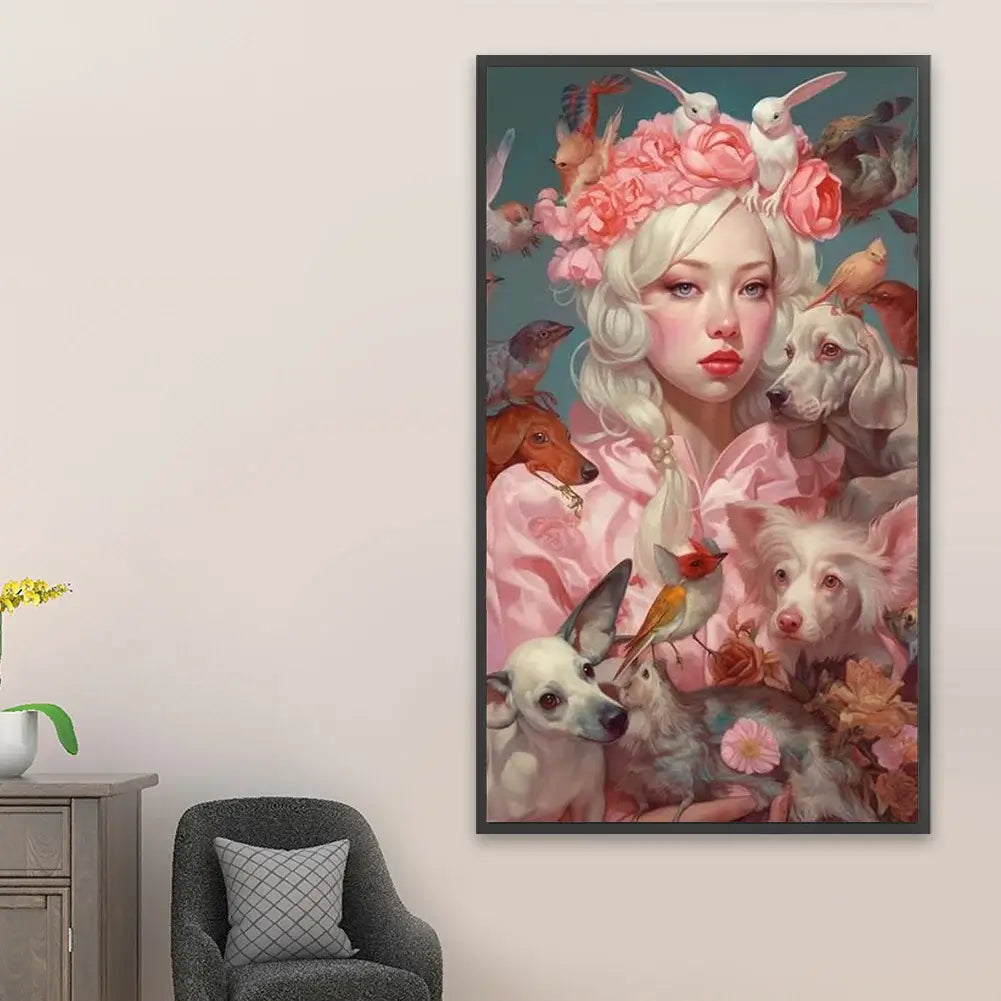 Beauty & Pets Pink Square Diamond Painting 