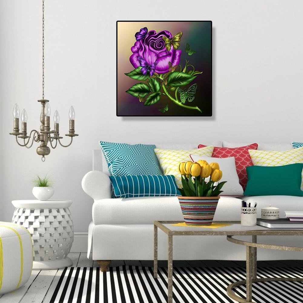 Diamond Painting - Full Round - Purple Flower A