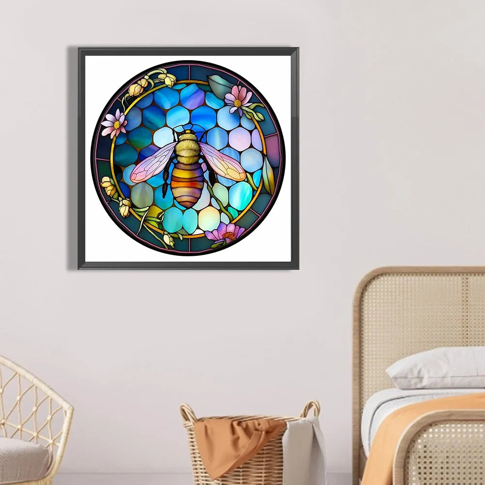 Bee Stained Glass Diamond art