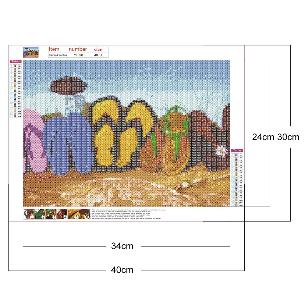 Diamond Painting - Full Round - Beach Slippers