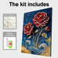 DIY Pearl Painting With Frame - Handmade Self-Adhesive Pearls - Red Flower (30*40cm)