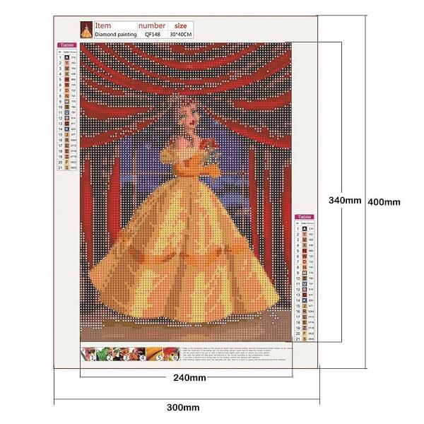 belle princess full round Disney diamond painting canvas size