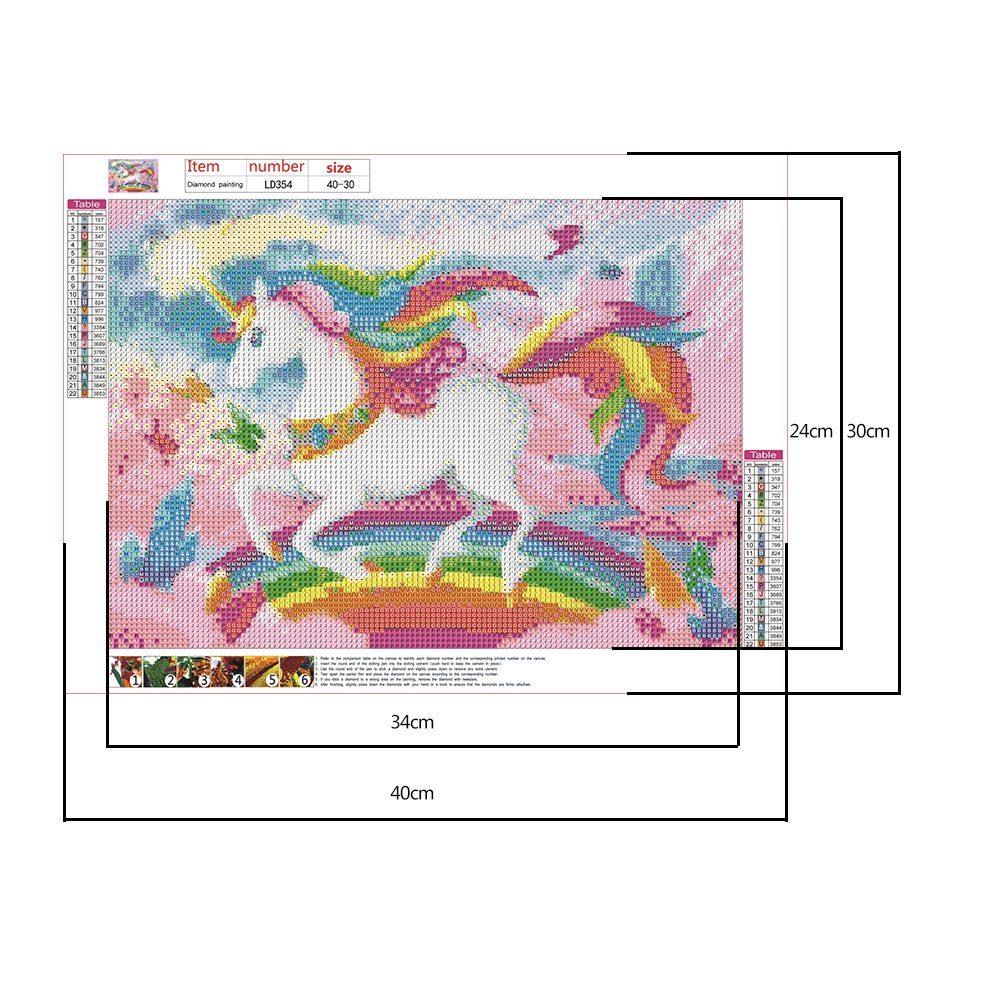 Diamond Painting - Full Round - Pink Unicorn