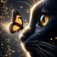 Diamond Painting - Full Round / Square - Black Cat and Butterfly