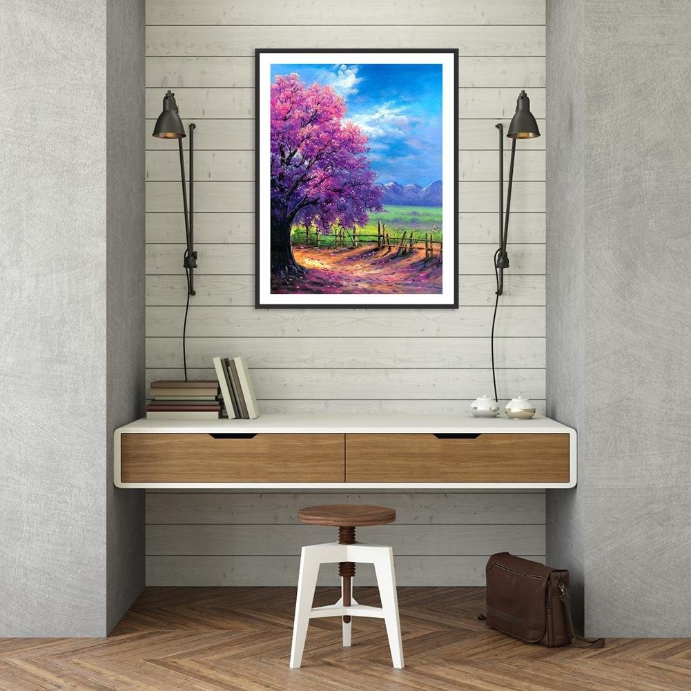 Diamond Painting - Full Round - Purple Tree
