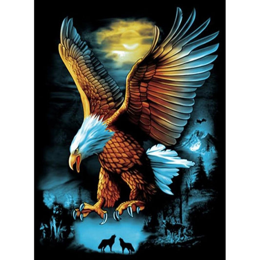5D Diy Diamond Painting Kit Full Round Beads Martial Eagle