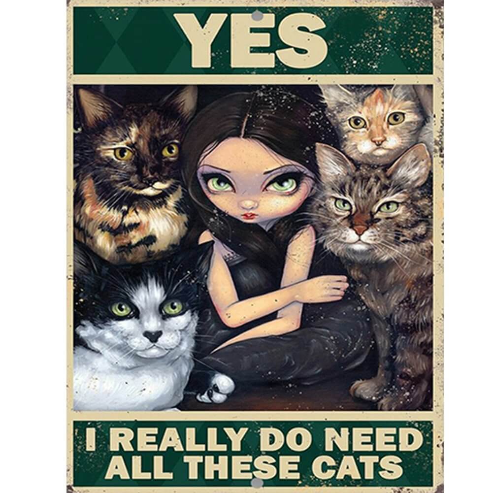 DIY Diamond Painting - Full Round / Square - Big Eyes Doll & Cats