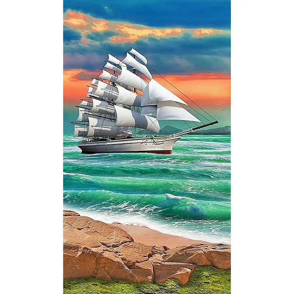 Big Size Diamond Painting - Full Round / Square - Sailboat (40*70cm)