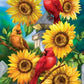 Diamond Painting - Full Round / Square - Bird and Sunflowers