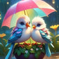 Birds With Umbrella 5D DIY Diamond Painting