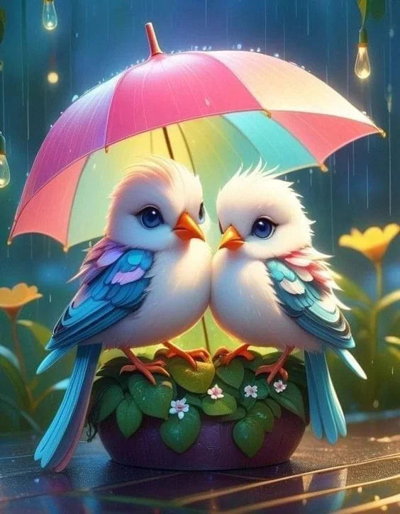 Birds With Umbrella 5D DIY Diamond Painting