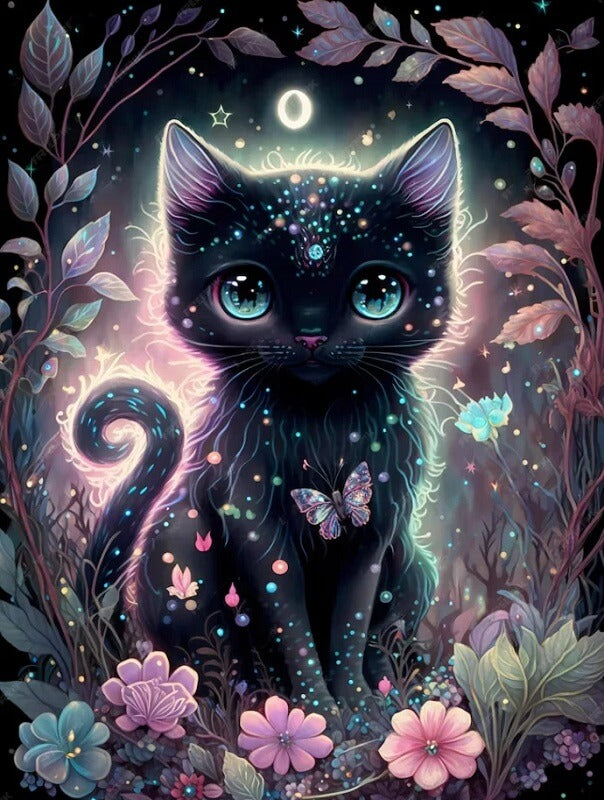 black cat diamond painting kit