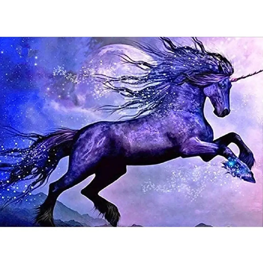5D DIY Diamond Painting - Full Round / Square - Black Unicorn
