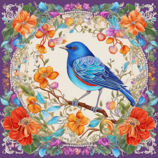 5D DIY Diamond Painting Kit - Full Round / Square - Bluebird