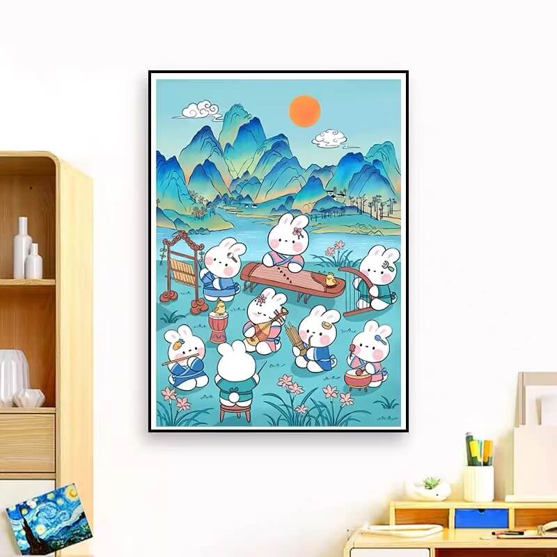 5D DIY Diamond Painting Kit - Full Round / Square - Bunny Band