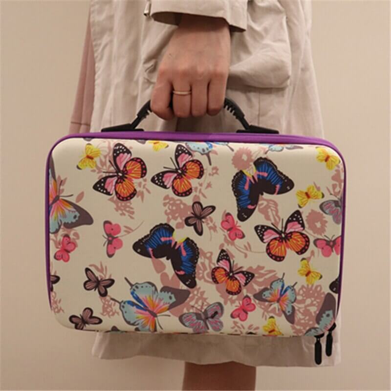 60 Bottles of Diamond Painting Beads Storage Suitcase With Butterfly Pattern