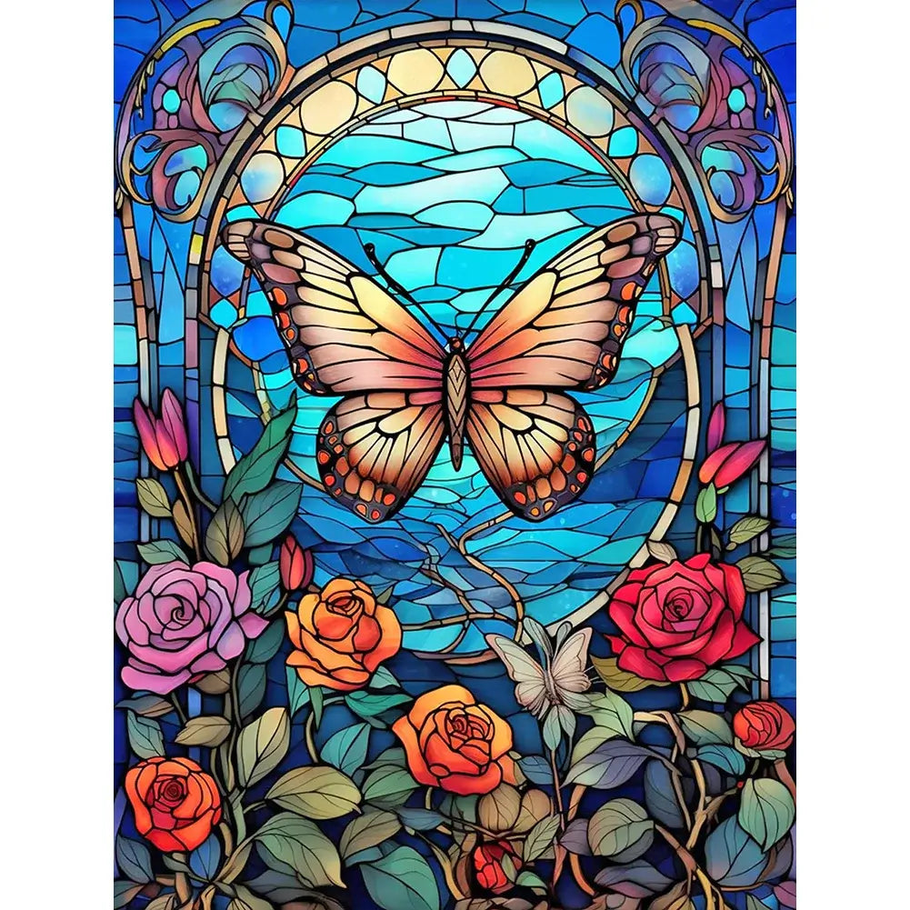 5D DIY Diamond Painting - Full Round / Square - Butterfly & Rose