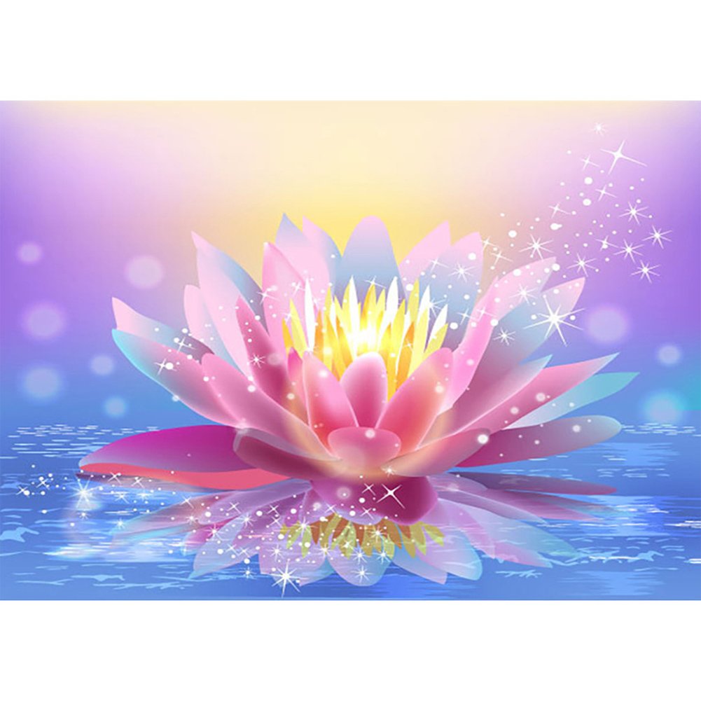 5D Diy Diamond Painting Kit Full Round Beads Lotus