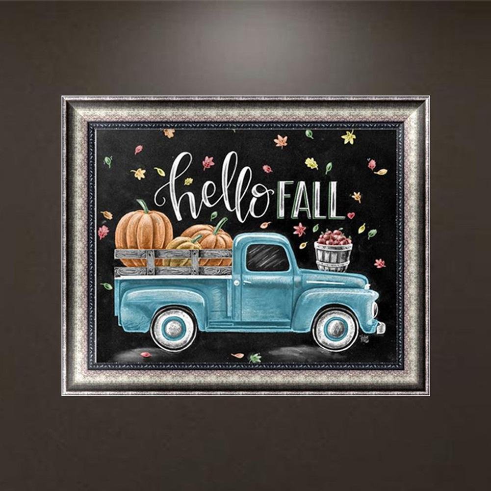 Diamond Painting - Full Round - Blue Car Blackboard