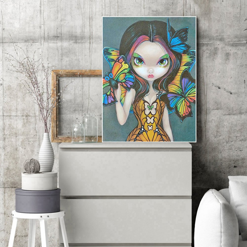 Diamond Painting - Full Round - Big Eyes Girl B