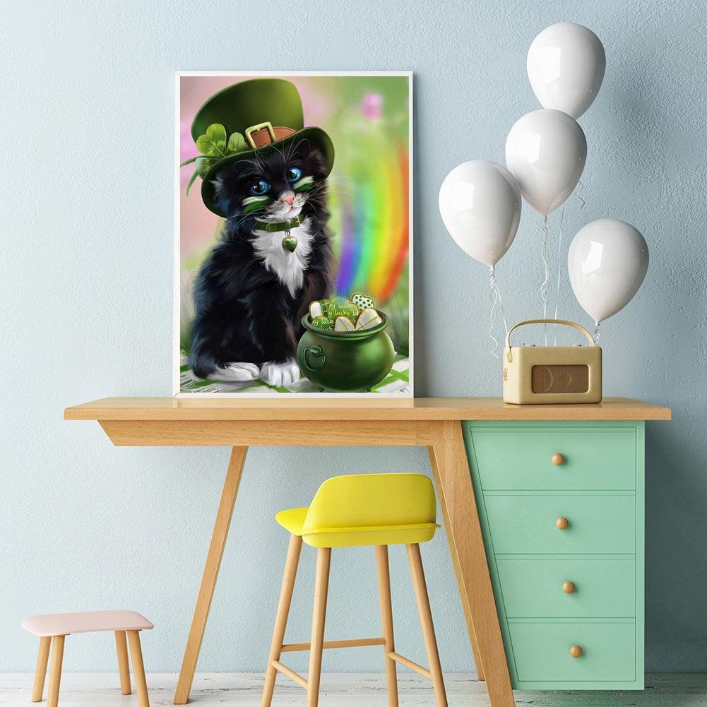 5D DIY Diamond Painting Kit - Full Round - Black Cat C