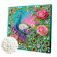 DIY Pearl Painting With Frame - Handmade Self-Adhesive Pearls - Peacock (25*25cm) C