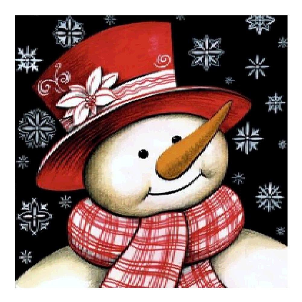 5D Diy Diamond Painting Kit Full Round Beads Snow Man