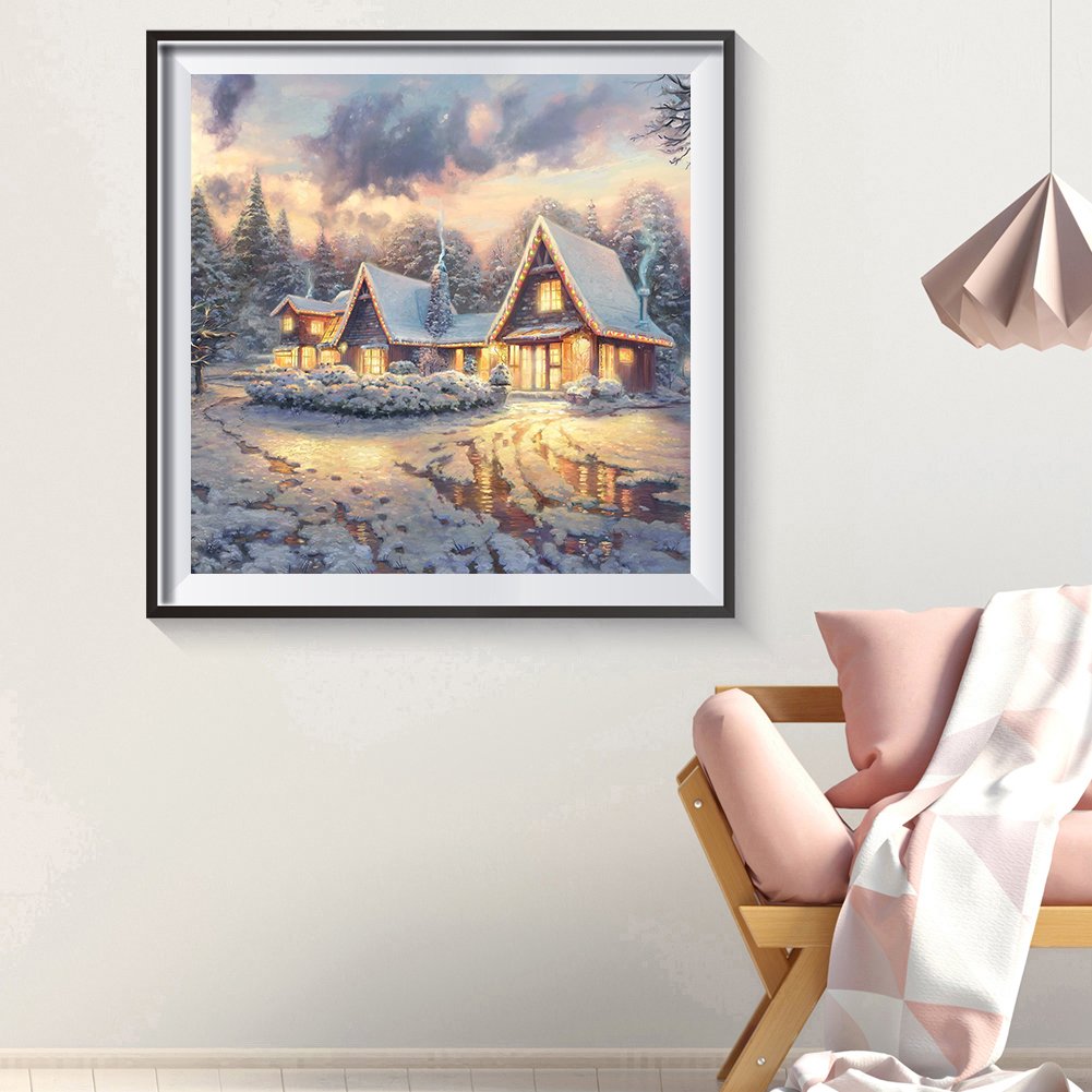 Diamond Painting - Full Round - Snow Scene D