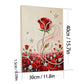 DIY Pearl Painting With Frame - Handmade Self-Adhesive Pearls - Red Rose (30*40cm) B