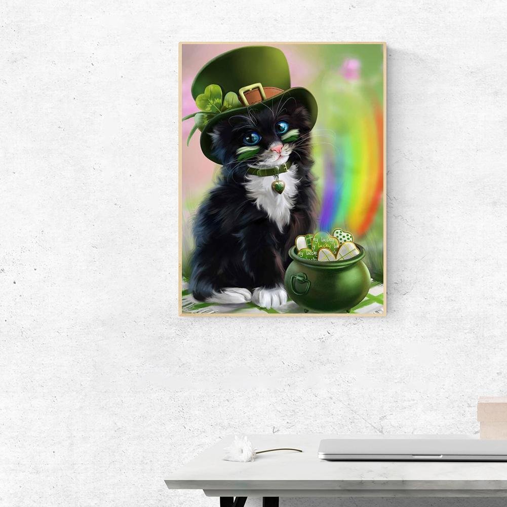 5D DIY Diamond Painting Kit - Full Round - Black Cat C
