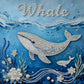 DIY Pearl Painting With Frame - Handmade Self-Adhesive Pearls - Whale (30*30cm) C