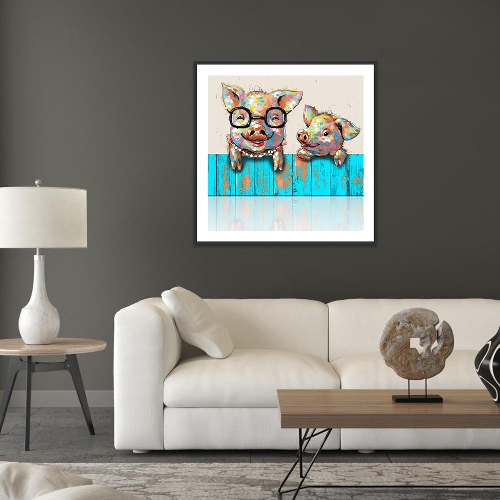 Diamond Painting - Full Round - Pigs