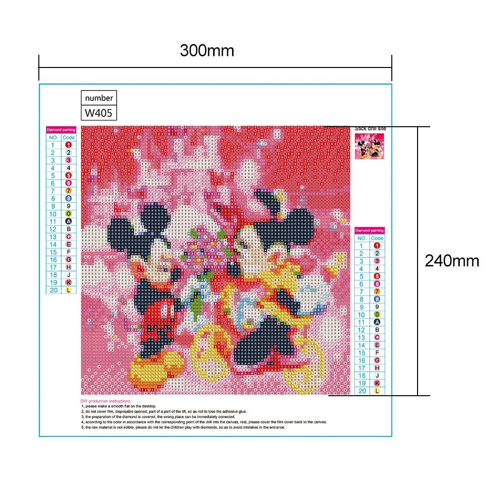disney rhinestones art craft minnie mickey mouse best friends canvas size