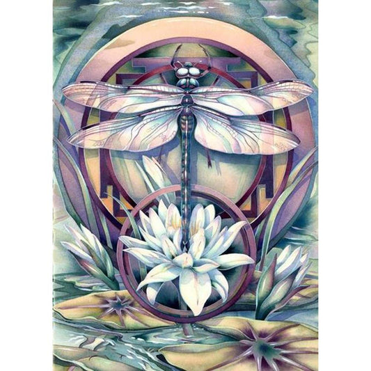 5D Diy Diamond Painting Kit Full Round Beads Dragonfly